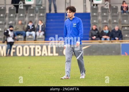 Berlin, Deutschland. 19. Februar 2023. Während des Spiels Hertha Berlin II gegen Tennis Borussia Berlin in der Runde 21 der Regionalen Liga Nordosten, Berlin, 19. Februar 2023. Iñaki Esnaola / Alamy Live News Kredit: Iñaki Esnaola/Alamy Live News Stockfoto