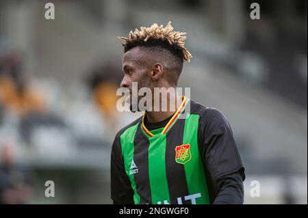 Göteborg, Schweden. 19. Februar 2023 Richard Friday von GAIS während des Bühnenspiels der Swedish Cup Group zwischen GAIS und IFK Norrköping am 19. Februar 2023 in Göteborg. Kredit: Oskar Olteus / Alamy Live News Stockfoto