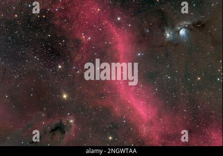 M78- und LDN1622-Nebel im Orionkonstellation Stockfoto