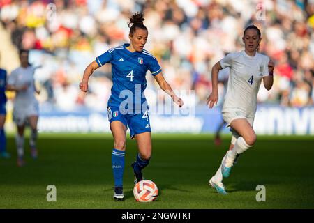 Coventry, Großbritannien. 19. Februar 2023 Coventry, Großbritannien. 19. Februar 2023Aurora Galli von Italien während des Arnold Clark Cup-Spiels zwischen England Women und Italien in der Coventry Building Society Arena, Coventry, am Sonntag, den 19. Februar 2023. (Foto: Gustavo Pantano | MI News) Guthaben: MI News & Sport /Alamy Live News Stockfoto