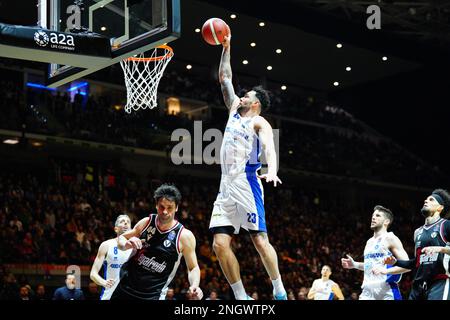 Turin, Italien. 19. Februar 2023. VIRTUS SEGAFREDO BOLOGNA vs. GERMANI BASKET BRESCIA, auf dem Foto Christian Burns (GERMANI BASKET BRESCIA) Editorial Usage Only Credit: Independent Photo Agency/Alamy Live News Stockfoto