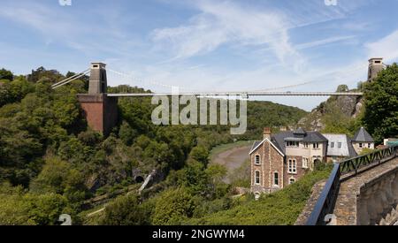 BRISTOL, Großbritannien - 13. Mai: Blick auf die Clifton Suspension Bridge in Bristol am 13. Mai 2019 Stockfoto