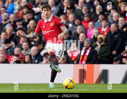 Manchester, Großbritannien. 19. Februar 2023. Victor Lindelof von Manchester United während des Premier League-Spiels in Old Trafford, Manchester. Der Bildausdruck sollte lauten: Andrew Yates/Sportimage Credit: Sportimage/Alamy Live News Stockfoto