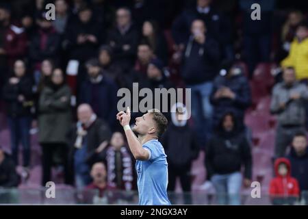 Salerno, Italien. 19. Februar 2023. Während der Serie Ein Fußballspiel zwischen US Salernitana und SS Lazio im Arechi-Stadion in Salerno (Italien), 19. Februar 2023. Foto: Cesare Purini/Insidefoto Credit: Insidefoto di andrea staccioli/Alamy Live News Stockfoto