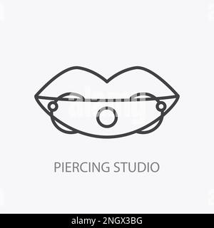 Durchdringendes Studio-Logo. Darstellung des minimalen Vektors Stock Vektor