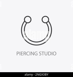 Durchdringendes Studio-Logo. Darstellung des minimalen Ringvektors Stock Vektor