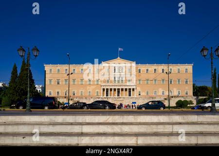 Athen Griechenland. Die wachablösung am Syntagma-Platz vor dem griechischen Parlament Stockfoto