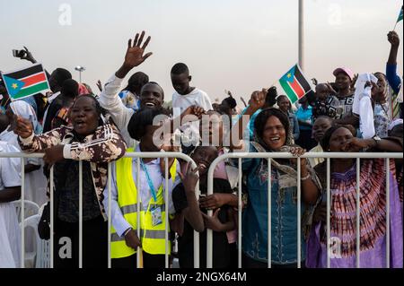 Sonntag, 5. 2023. Februar: Juba South Sudan. Wallfahrt des Friedens. Moderator der schottischen Kirche RT Rev. Dr. Iain Greenshields ist in Juba, Südsudan, auf einer Friedenspilgerfahrt mit dem Papst und Erzbischof von Canterbury, Rev Justin Welby. Stockfoto