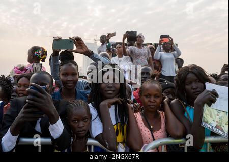 Sonntag, 5. 2023. Februar: Juba South Sudan. Wallfahrt des Friedens. Moderator der schottischen Kirche RT Rev. Dr. Iain Greenshields ist in Juba, Südsudan, auf einer Friedenspilgerfahrt mit dem Papst und Erzbischof von Canterbury, Rev Justin Welby. Stockfoto