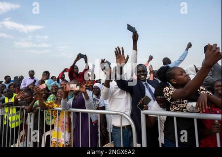 Sonntag, 5. 2023. Februar: Juba South Sudan. Wallfahrt des Friedens. Moderator der schottischen Kirche RT Rev. Dr. Iain Greenshields ist in Juba, Südsudan, auf einer Friedenspilgerfahrt mit dem Papst und Erzbischof von Canterbury, Rev Justin Welby. Stockfoto