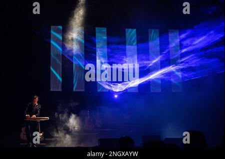 Bergamo, Italien. 18. Februar 2023. Dodi Battaglia während Dodi Battaglia, italienisches Sängerkonzert in Bergamo, Italien, Februar 18 2023 Kredit: Independent Photo Agency/Alamy Live News Stockfoto