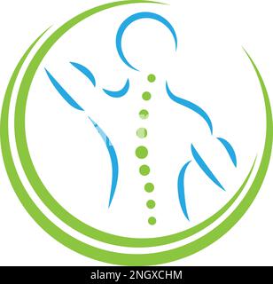 Person, Wirbelsäule, Chiropraktiker, Orthopädie, Massage, Logo, Symbol Stock Vektor