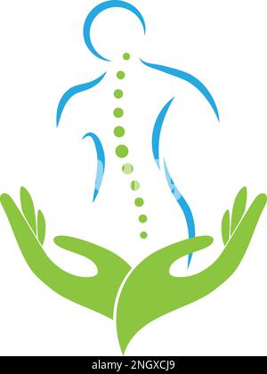 Person, Wirbelsäule, Chiropraktiker, Orthopädie, Massage, Logo, Symbol Stock Vektor
