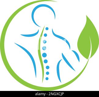 Person, Wirbelsäule, Chiropraktiker, Orthopädie, Massage, Logo, Symbol Stock Vektor