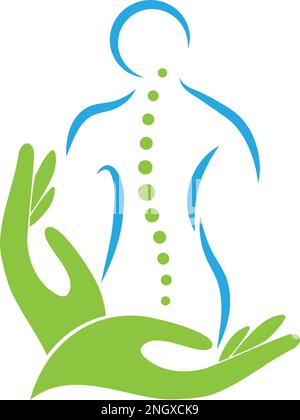 Person, Wirbelsäule, Chiropraktiker, Orthopädie, Massage, Logo, Symbol Stock Vektor