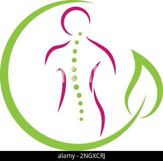 Person, Wirbelsäule, Chiropraktiker, Orthopädie, Massage, Logo, Symbol Stock Vektor