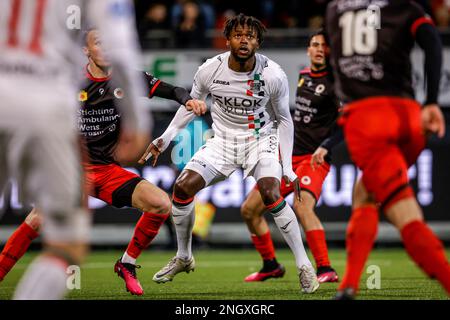 ROTTERDAM, NIEDERLANDE - FEBRUAR 19: Landry Dimata von NEC Nijmegen während des niederländischen Eredivisie-Spiels zwischen Excelsior Rotterdam und NEC Nijmegen im Van Donge & De Roo Stadion am 19. Februar 2023 in Rotterdam, Niederlande (Foto von Broer van den Boom/Orange Pictures) Stockfoto