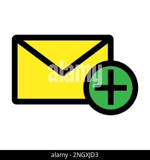 Symbollinie für neuen Buchstaben isoliert auf weißem Hintergrund. Schwarzer, flacher Klassiker mit modernem Umriss. Lineares Symbol und bearbeitbare Kontur. Einfach und Pixel p Stock Vektor