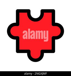 Puzzle-Symbollinie isoliert auf weißem Hintergrund. Schwarzer, flacher Klassiker mit modernem Umriss. Lineares Symbol und bearbeitbare Kontur. Einfach und pixelförmig Stock Vektor