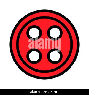 Knopf für Kleidungssymbollinie isoliert auf weißem Hintergrund. Schwarzer, flacher Klassiker mit modernem Umriss. Lineares Symbol und bearbeitbare Kontur. Einfache und Stock Vektor