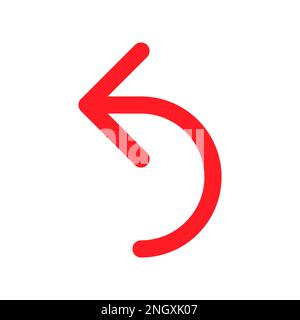 Zeile des Aktionssymbols rückgängig machen, isoliert auf weißem Hintergrund. Schwarzer, flacher Klassiker mit modernem Umriss. Lineares Symbol und bearbeitbare Kontur. Einfach und Pixel Stock Vektor