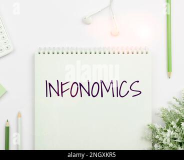 Konzeptionelle Bildunterschrift Infonomics. Wort für ein visuelles Bild, das zur Darstellung von Informationen oder Daten verwendet wird Stockfoto