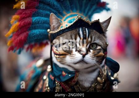 Katzenkarneval in der Krone, Stadttourismuskonzept für Reisen Stockfoto