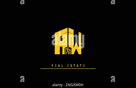 Immobilienbriefe Initialen Monogramm Logo AW , WA Stock Vektor