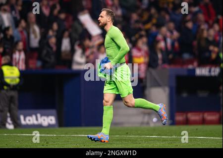 19. Februar 2023; Metropolitano Stadium, Madrid, Spanien, spanischer La Liga Fußball, Atletico Madrid gegen Athletic Club; Jan Oblak Stockfoto