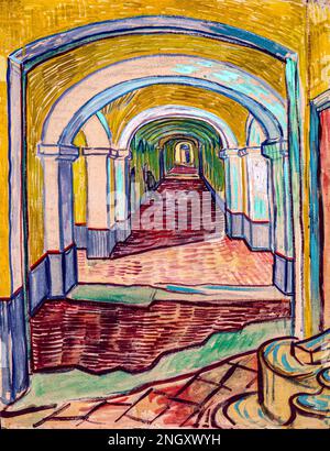 Corridor in the Asylum von Vincent van Gogh More: Original gemeinfreies Bild aus DEM MET Stockfoto