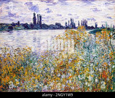 &Icirc;le aux Fleurs Near V&eacute;Theuil (1880) von Claude Monet, einem berühmten hochauflösenden Gemälde. Original aus dem MET. Stockfoto