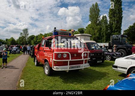 Wallingford Vehicle Rally 2018, Parade am Marktplatz Stockfoto