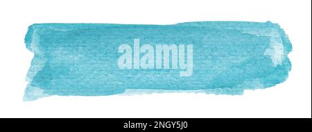 Blauer abstrakter handgemalter Hintergrund in Aquarellfarben, Kopierbereich Stockfoto