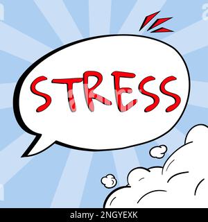 Inspiration zeigt Stress. Geschäftsüberblick ein physikalisch-chemischer oder emotionaler Faktor, der körperliche oder geistige Spannungen verursacht Stockfoto