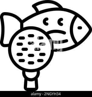 Fish Microplastic pollution icon outline Vector. Wasser zu essen. Das Meer Stock Vektor