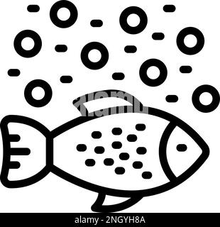 Fish Microplastic pollution icon outline Vector. Wasserplastik. Ozean-Plastik Stock Vektor