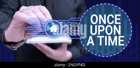 Handschrifttext, es war einmal. Wort für Märchengeschichte Historischer Ereignisroman Stockfoto