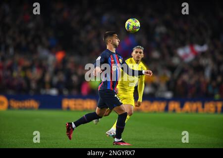 Barcelona, Esp. 19. Februar 2023. FC BARCELONA gegen CADIZ CF 19. Februar 2023 Ferran Torres (11) des FC Barcelona während des Spiels zwischen dem FC Barcelona und dem Cadiz CF entsprechend dem zweiundzwanzigsten Tag von La Liga Santander im Spotify Camp Nou in Barcelona, Spanien. Kredit: Rosdemora/Alamy Live News Stockfoto