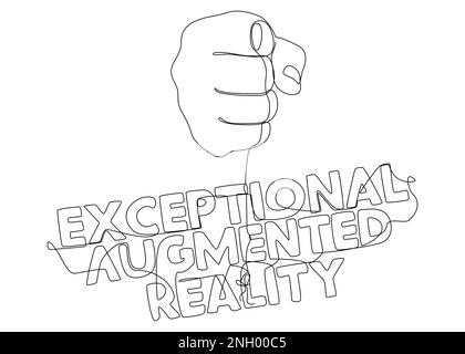 Eine durchgehende Handbewegung mit dem Wort „außergewöhnliche erweiterte Realität“. Vektorkonzept zur Darstellung dünner Linien. Kontur Zeichnen kreativer Ideen. Stock Vektor