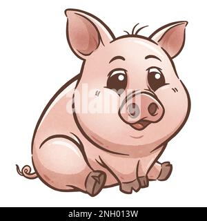 Vektordarstellung eines Karikaturschweins, Tierfarm Stock Vektor