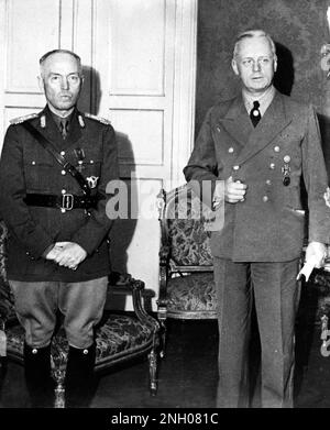 Außenminister des Dritten Reiches Joachim von Ribbentrop (rechts) und rumänischer Führer Ion Antonescu im Juni 1941. Stockfoto