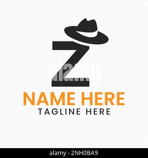 Letter Z Herren hat Logo Design-Konzept mit Cowboy hat Icon Template Stock Vektor