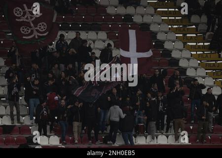 Pier Cesare Tombolato Stadium, Cittadella, Italien, 18. Februar 2023, Fans von Cittadella während DER AS Cittadella gegen Reggina 1914 in der italienischen Fußballserie Stockfoto