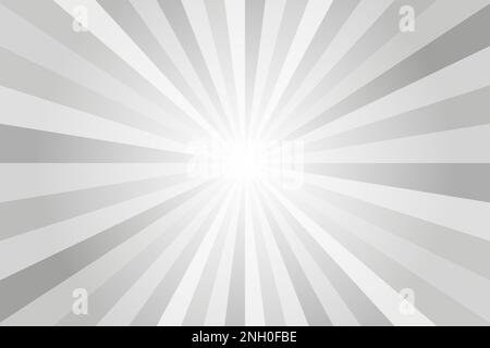 Sonnenstrahlen Hintergrund. Weiß und grau radial abstraktes Comic-Muster. Vektor Explosion abstrakte Linien Hintergrund Stock Vektor