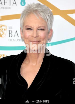 19. Februar 2023 - London, England, Großbritannien - Jamie Lee Curtis nimmt an den EE BAFTA Film Awards 2023 , Royal Festival Hall, Teil Stockfoto