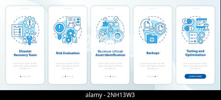Effektiver Notfallwiederherstellungsplan blauer Bildschirm für die Aufnahme einer mobilen App Stock Vektor