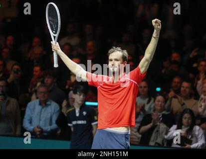 Gewinner Daniil Medvedev aus Russland nach dem Finale der ABN Amro Open 2023, ATP 500 Tennis Turnier am 19. Februar 2023 in Rotterdam, Niederlande – Photo Laurent Lairys/DPPI Stockfoto