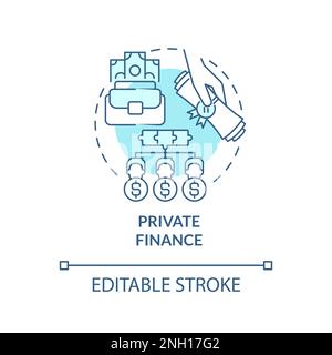 Symbol für türkisfarbenes Konzept für private Finanzierungen Stock Vektor