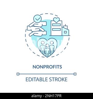 Gemeinnützige Organisationen – Symbol für türkisfarbenes Konzept Stock Vektor