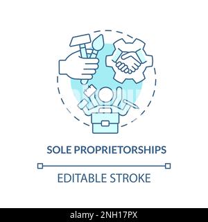 Einzelunternehmer türkisfarbenes Konzeptsymbol Stock Vektor